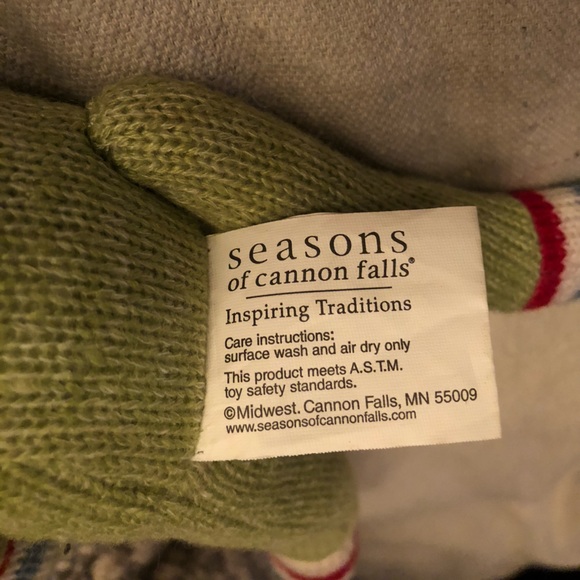 Seasons of Cannon Falls green sock Monkey 14 “ Hands Plush toy - Picture 4 of 7